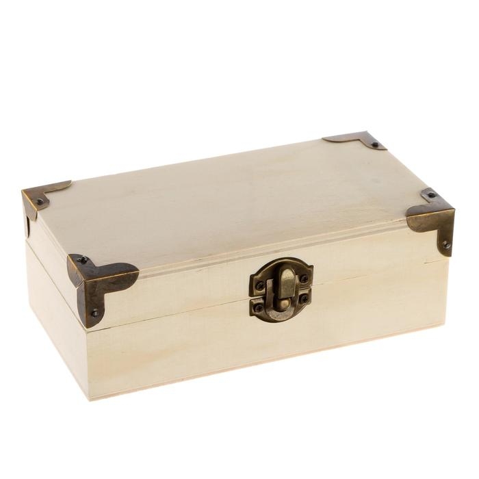 Шкатулка для росписи дерево Шкатулка для росписи дерево "С уголками" 5,5х16х8,5 см