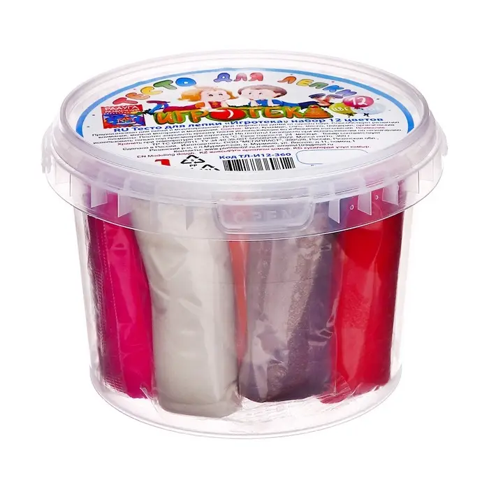 Тесто для лепки &laquo;Игротека&raquo;, 12 цветов, 360 г, в пакете, МИКС