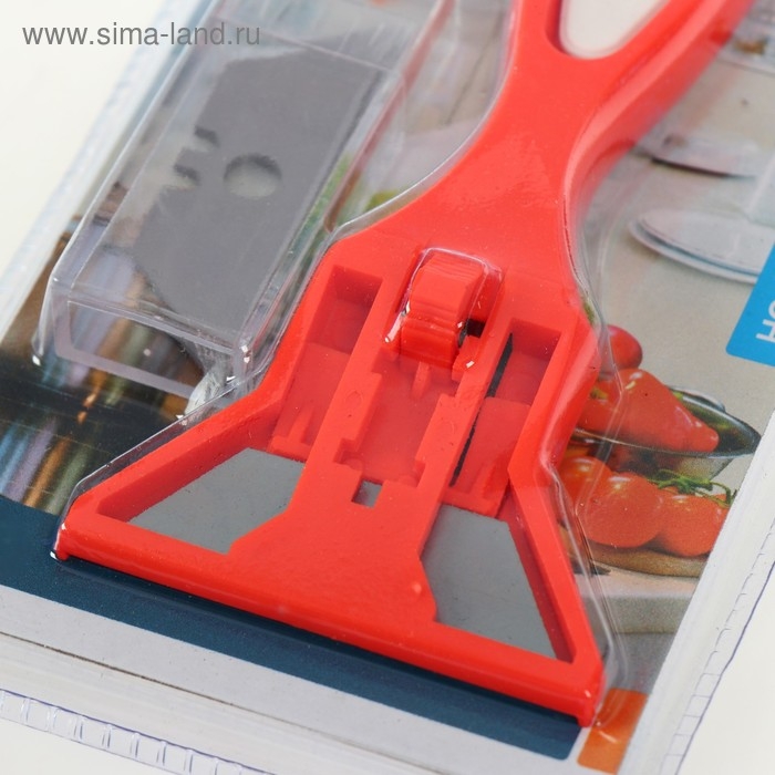 Скребок для стеклокерамических плит Euro Kitchen цвет красный/белый, 1 шт(+ 3 лезвия) Скребок для стеклокерамических плит Euro Kitchen цвет красный/белый, 1 шт(+ 3 лезвия)