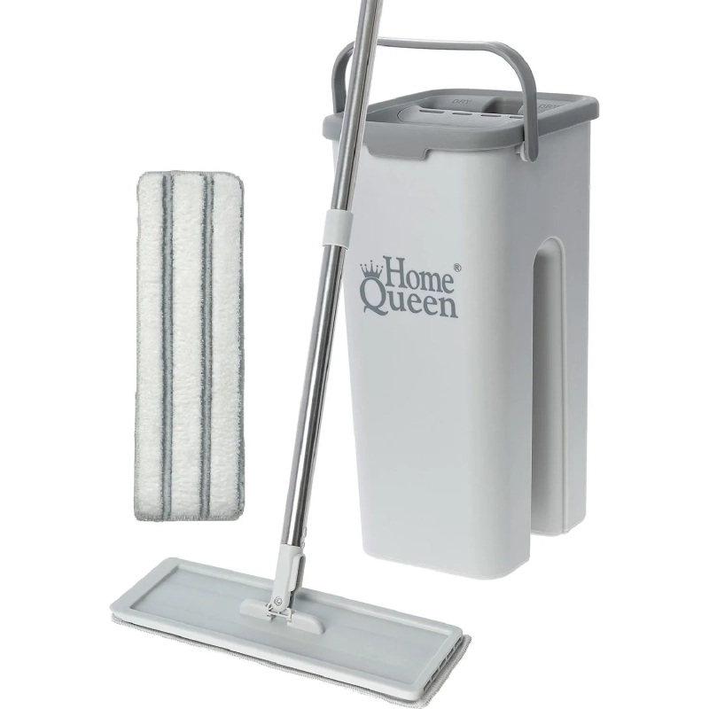 Набор для уборки швабра плокая с ведром для отжима Compact 2, Home Queen