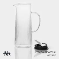 Кувшин для воды Magistro &laquo;Толедо&raquo;, 1.3 л, 10&times;24 см, стекло, прозрачный