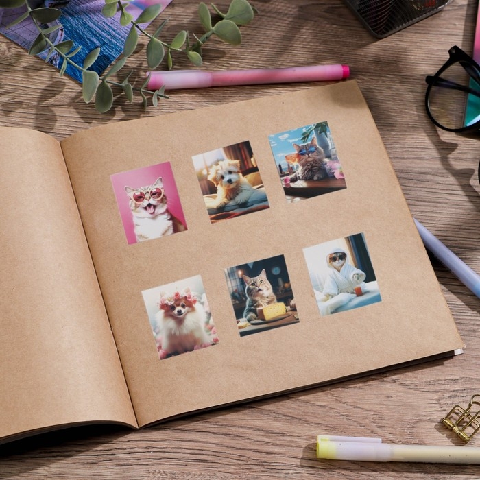 Наклейки-стикеры, набор,«Кошечки», 6 х 7 см, 50 шт