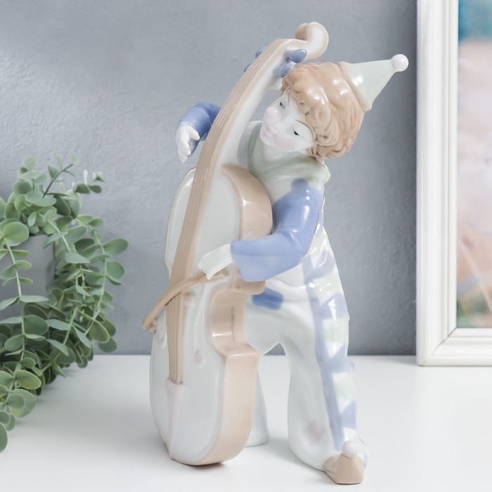 Сувенир керамика  Сувенир керамика "Клоун с контрабасом" цветной 27х12,5х15 см