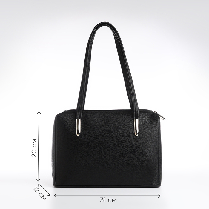 Сумка женская TEXTURA, тоут, средний размер, цвет чёрный