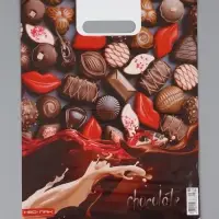 Пакет "Конфеты , полиэтиленовый с вырубной ручкой 30х40 см, 60 мкм