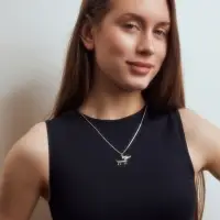 Кулон &laquo;Собака такса&raquo;, цвет чернёное серебро, L=50 см