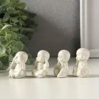 Статуэтки набор 4 шт "Монахи ничего не вижу, не слышу, не скажу, не делаю" 4х2,5 см