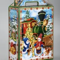 Подарочная новогодняя коробка «Экспресс», для сладких подарков, 16.8×7×25 см