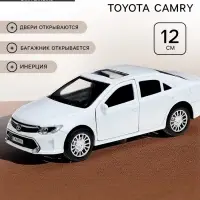 Машина металлическая TOYOTA CAMRY, 12 см, открываются двери, инерционная, цвет белый