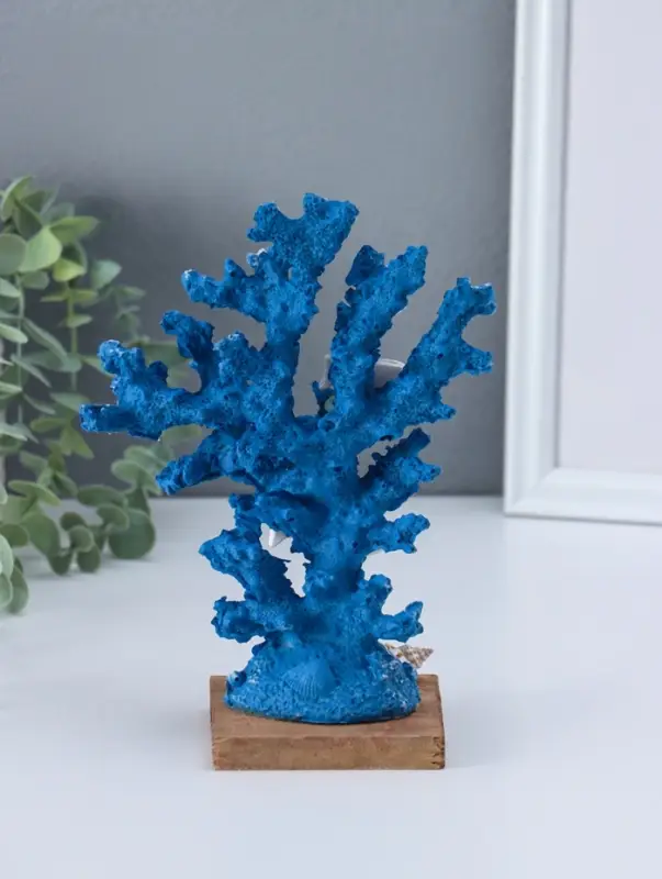 Сувенир полистоун "Рыбки у синих кораллов" 6,5х14х19,5 см