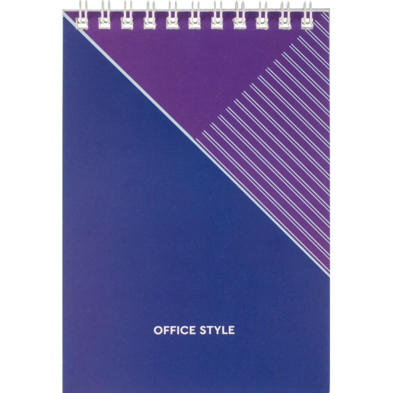 Блокнот А6 108x146,40л,гребень, картон,клетка, синяя