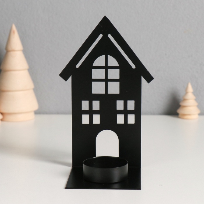 Подсвечник металл на 1 свечу "Домик" d=4 см 7х9х14,5 см