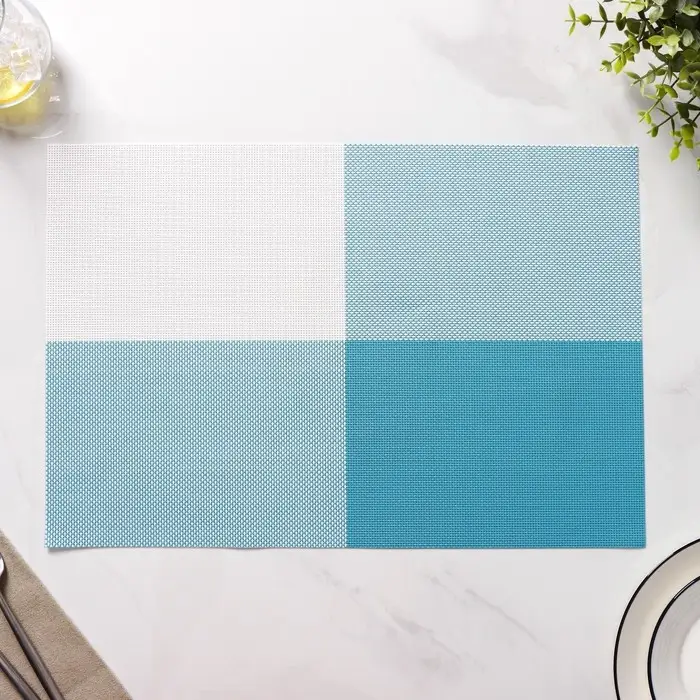 Салфетки сервировочные на стол Доляна &laquo;Настроение&raquo;, 4 шт., 45&times;30 см, бело-синие