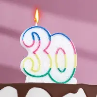 Свеча для торта «Цифра 30», 7.5 см
