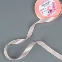 Лента атласная, 12 мм, 23&plusmn;1 м, пастельно-розовая