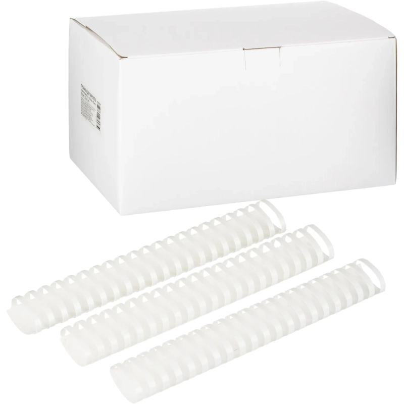 Пружины для переплета пластиковые 21 кольцо, 45 мм, (белые), 50 шт./уп