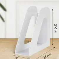 Лоток для бумаг Стамм &laquo;Фаворит&raquo;, А4, вертикальный, 1 отделение, белый, ширина 90 мм