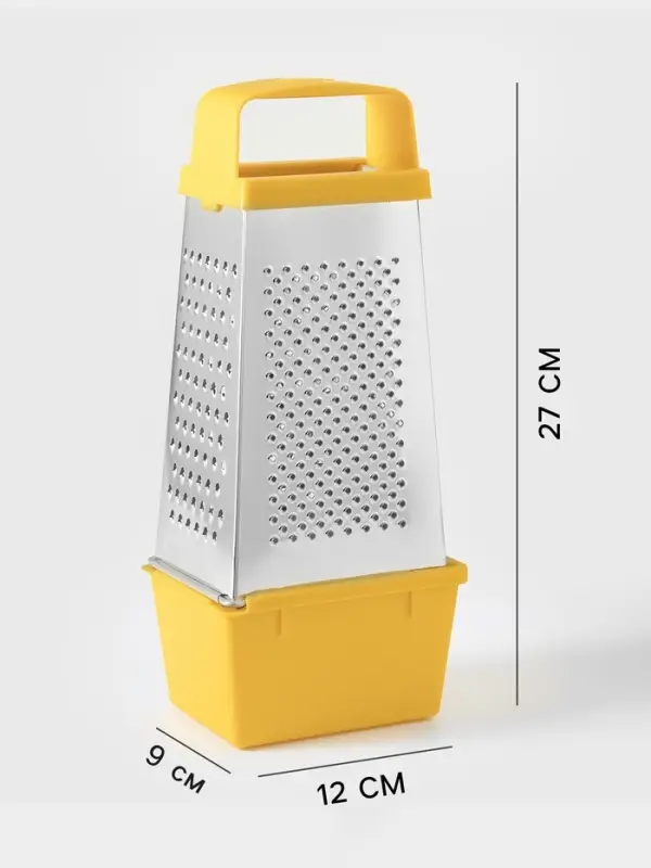 Тёрка с контейнером КВАРЦ &laquo;Универсал&raquo;, 4 грани, 450 мл, 27&times;12 см, металл, МИКС