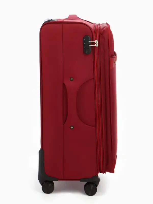 Чемодан на колёсах TEXTURA, кодовый замок, текстильный, с увеличением, 47&times;30&times;78 см, 28", красный