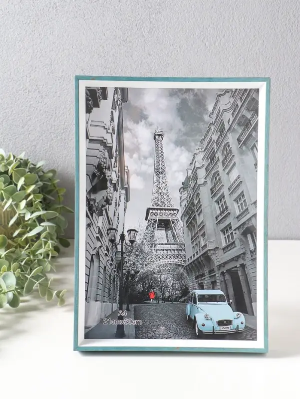 Фоторамка пластик формат А4 "Данте" голубая лагуна 31х21,8х2,5 см