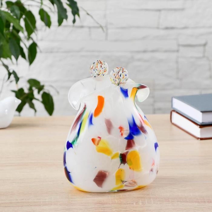 Ваза Ваза "Кошелёк" разноцветный, (в стеклокрошку) 16см