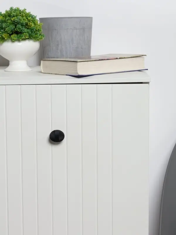 Ручка-кнопка CAPPIO, цинк, d=35 мм, цвет черный, 8 шт.