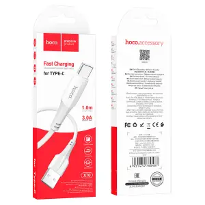 Кабель USB на Type-C 1M 2.4A X70 HOCO белый