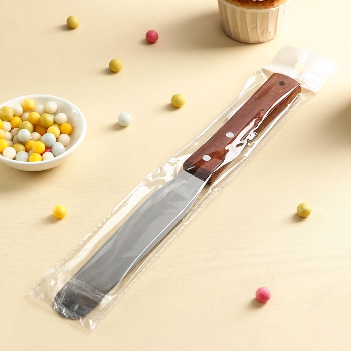 Кондитерская лопатка - палетка, прямая, 27 см, рабочая часть 15 см, цвет коричневый