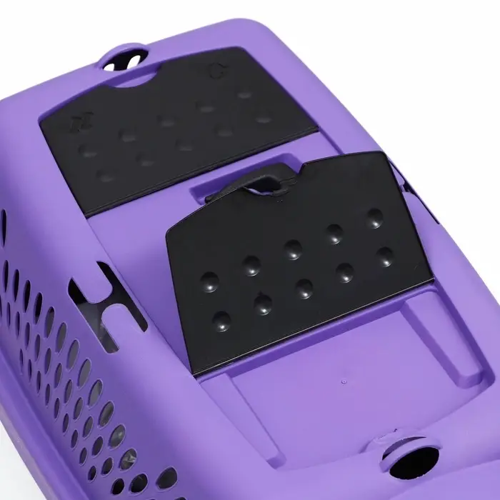 Переноска для животных, 49&times;32&times;27, с металлической дверью, пластик, фиолетовая