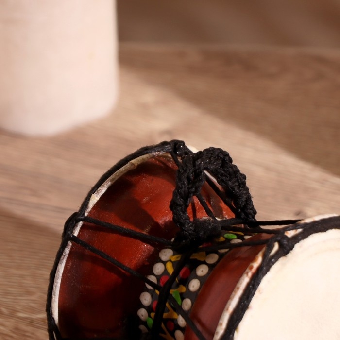 Сувенирный музыкальный инструмент Сувенирный музыкальный инструмент "Барабан Дамару" 9х9х9 см