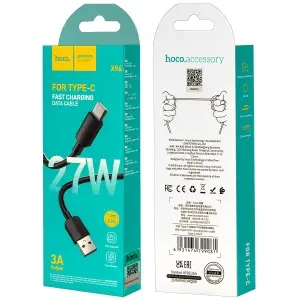 Кабель X96 HOCO USB на Type-C 1M 3A 27W черный
