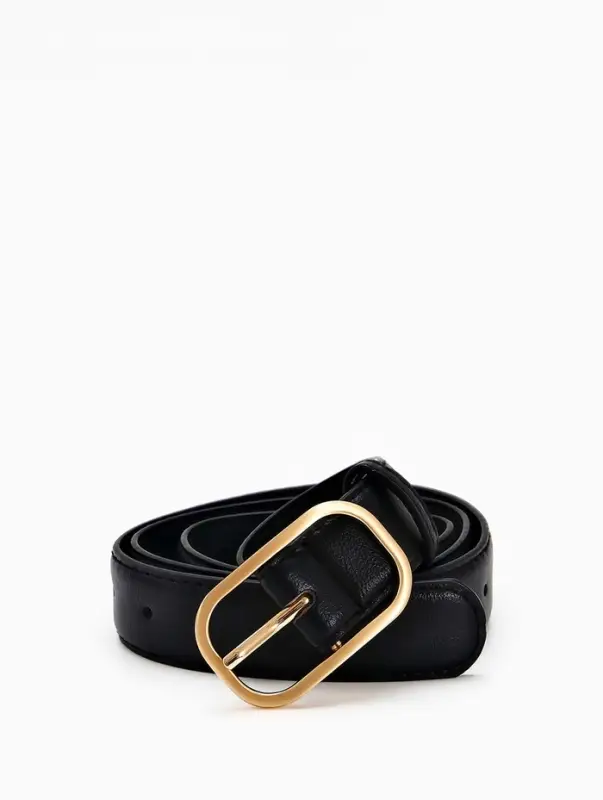 Ремень женский, 110&times;3 см, классическая пряжка металл, чёрный