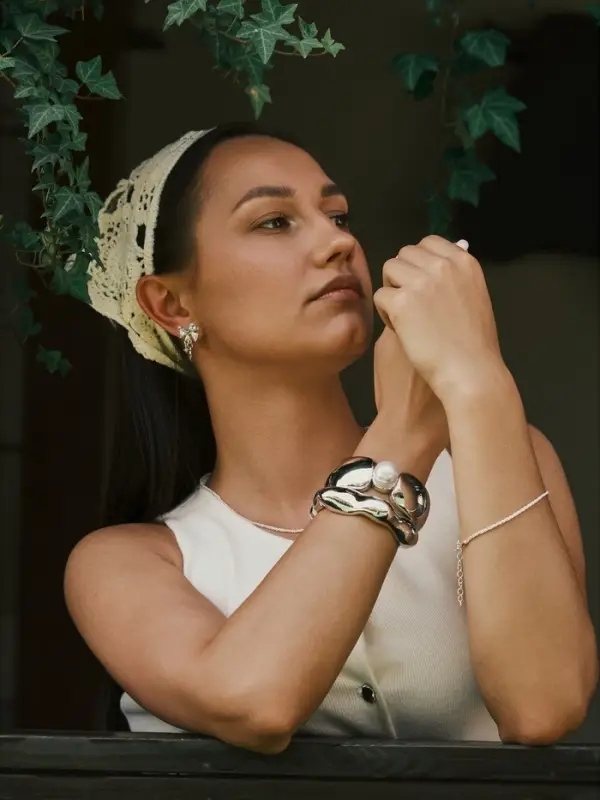 Браслет манжета «Волны», цвет серебро Браслет манжета «Волны», цвет серебро