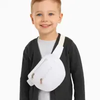 Сумка детская поясная на молнии, наружный карман, белая