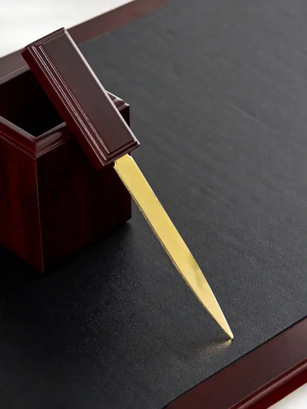 Набор настольный 5 в1 с часами, вишня