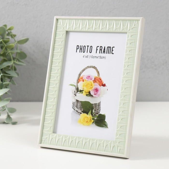 Фоторамка пластик 10х15 см Фоторамка пластик 10х15 см "Муза" мятная 17,7х12,2х1,1 см