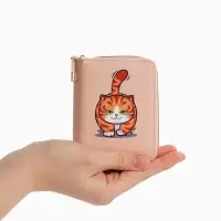 Кошелек дет 07-01-01 Июнь2543 кот, 8,52,510,5 см, 2 отд+отд/молн, д/карт, оранжевый