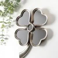 Панно настенное полистоун &laquo;Зеркальный клевер&raquo;, под серебро, 19&times;2.5&times;26 см