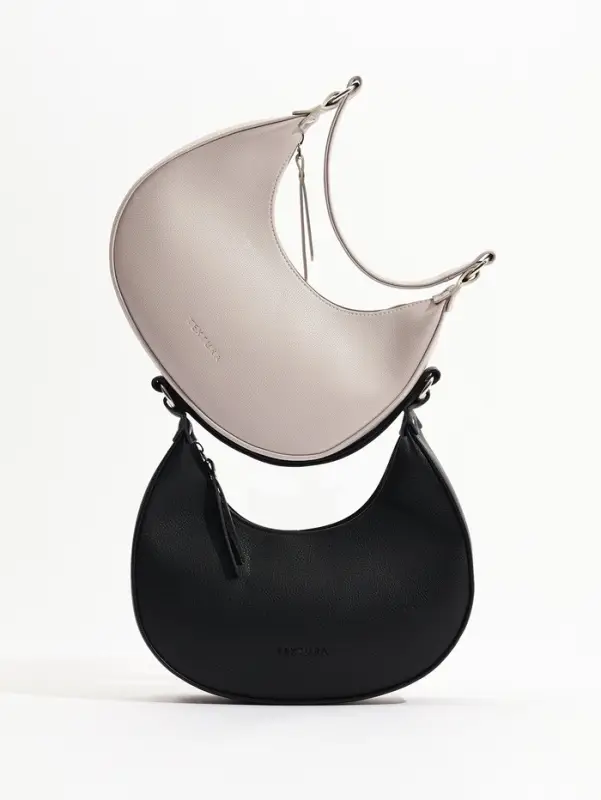 Сумка женская багет TEXTURA на молнии, 28&times;6.5&times;15 см, тёмно-бежевая