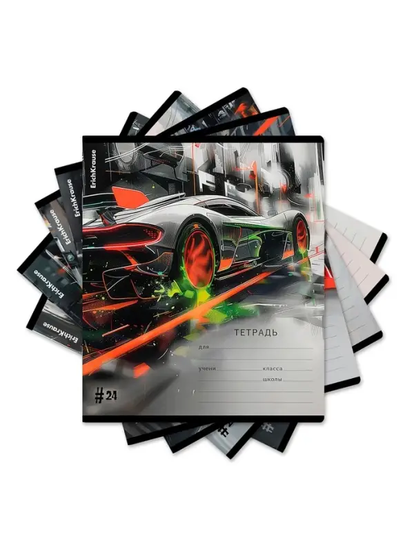 Тетрадь 24 листа в клетку ErichKrause Adrenaline Speed, МИКС