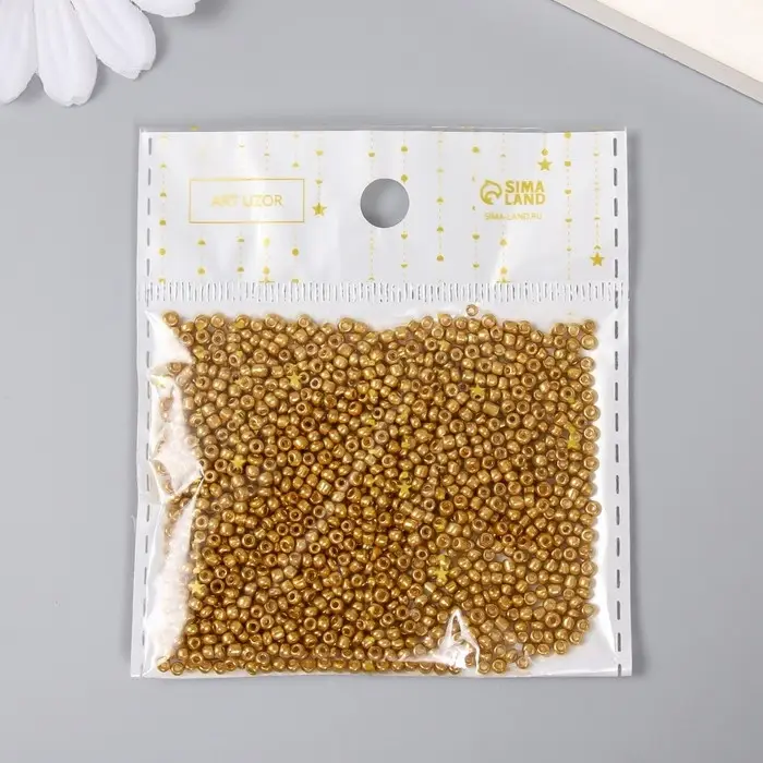 Бисер круглый размер 12/0  Бисер круглый размер 12/0 "Тёмное золото" 20 гр