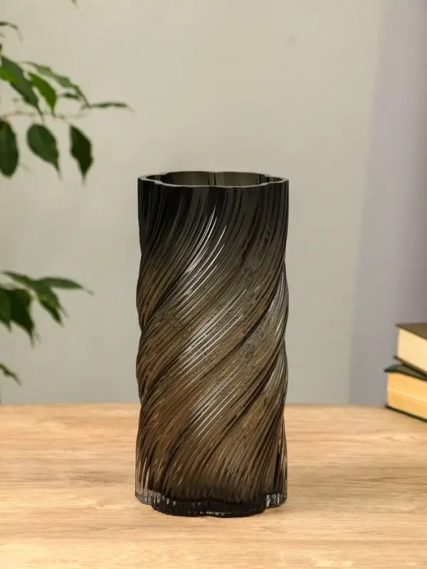 Ваза стекло настольная  Ваза стекло настольная "Бриджит" 24х11 см, серый