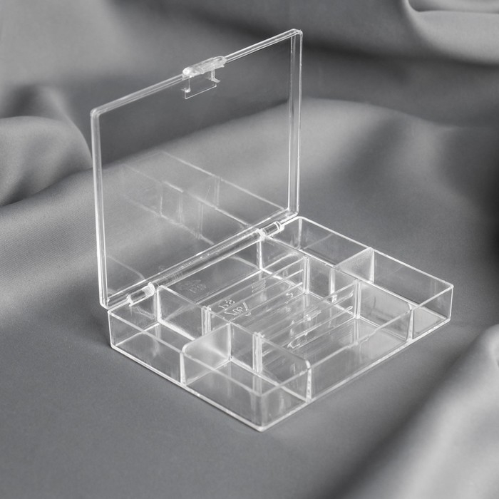 Органайзер для хранения мелочей, 7 ячеек, 12×10×2.5 см, прозрачный