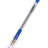 Ручка шариковая LANCER, синий стержень, узел 0.5 мм, прозрачный корпус, резиновый упор