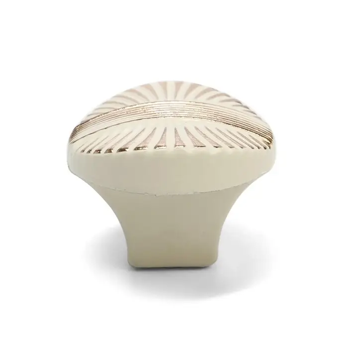 Ручка-кнопка CAPPIO, цинк, d=35 мм, цвет белый/золото Ручка-кнопка CAPPIO, цинк, d=35 мм, цвет белый/золото