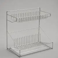 Сушилка для посуды с поддоном, 38.5&times;38.5&times;24 см, хром