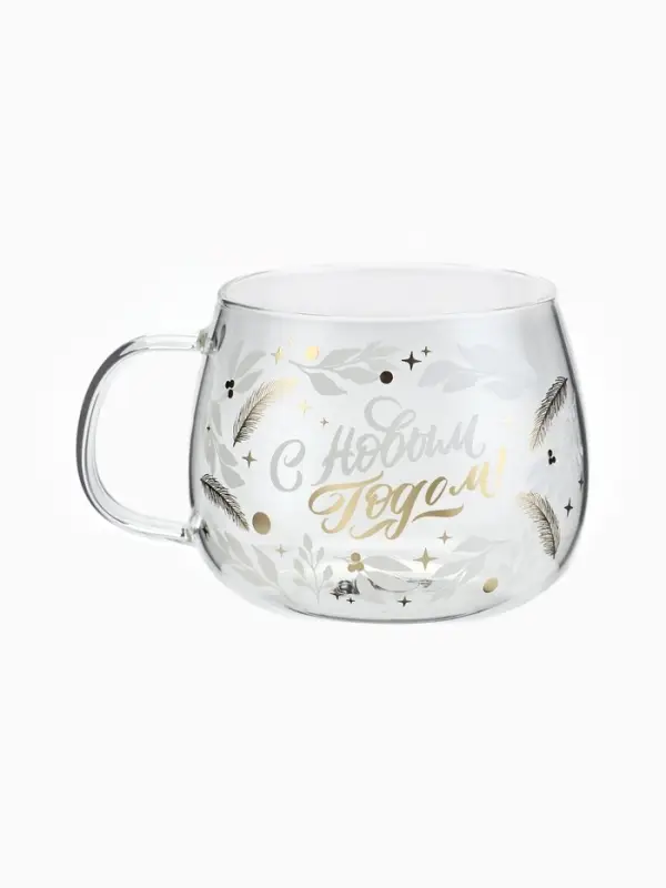 Кружка новогодняя стеклянная &laquo;С Новым годом! Чудесное время&raquo;, 400 мл