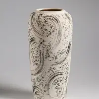 Ваза настольная керамика "Сэнс" 28,5х13 см, бело-чёрный Ваза настольная керамика "Сэнс" 28,5х13 см, бело-чёрный