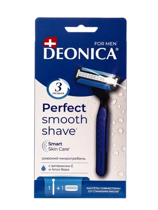 Бритвенный станок со сменной кассетой DEONICA 3 FOR MEN Бритвенный станок со сменной кассетой DEONICA 3 FOR MEN