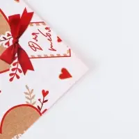 Бумага упаковочная глянцевая двухсторонняя &laquo;Влюблённость&raquo;, 70&times;100 см